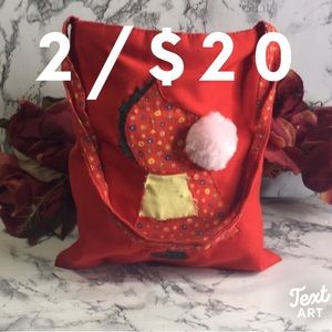 Vintage Red Handmade Cottage Core Prairie Girl Mini Tote